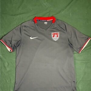 Nike Dark Gray Men's Soccer Jersey with Red Accents